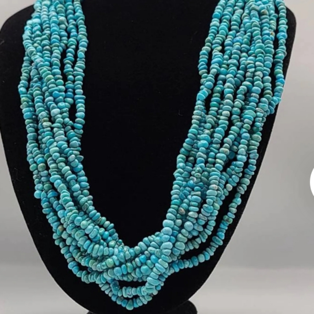 Designer Carolyn Pollack 925 Sincerely Southwest TURQUOISE Necklace.  Preowned.